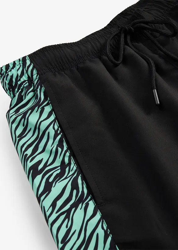 Badeshorts med m&oslash;nstrede innfellinger, bonprix