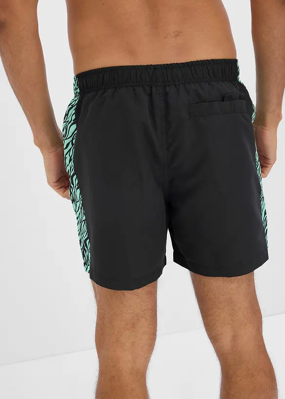 Badeshorts med m&oslash;nstrede innfellinger, bonprix