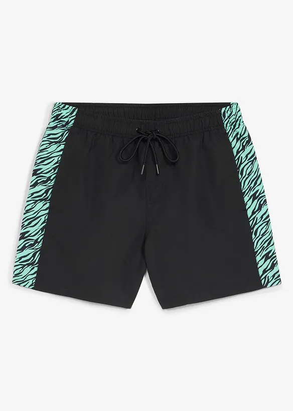 Badeshorts med m&oslash;nstrede innfellinger, bonprix