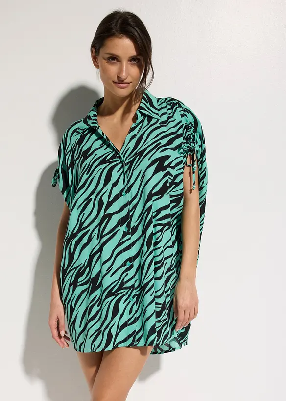 Strandbluse av strukturert krinklet materiale, bonprix