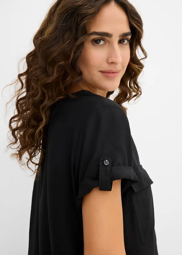 Bluse i viskose, kort arm, bonprix