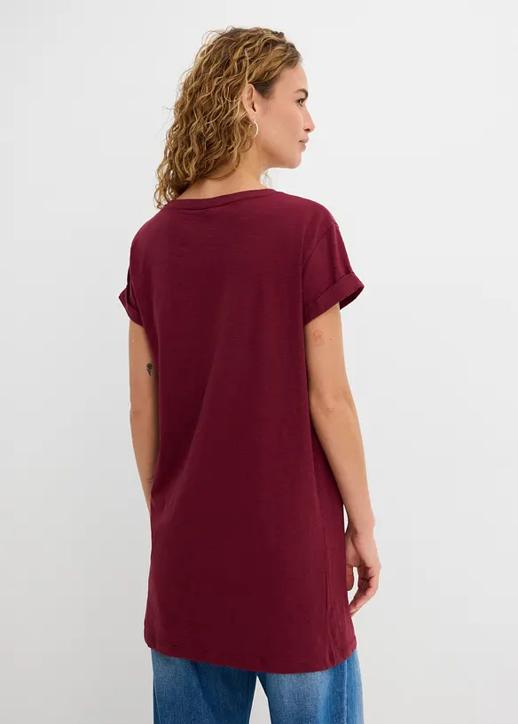 Boxy, lang topp med korte ermer, bonprix