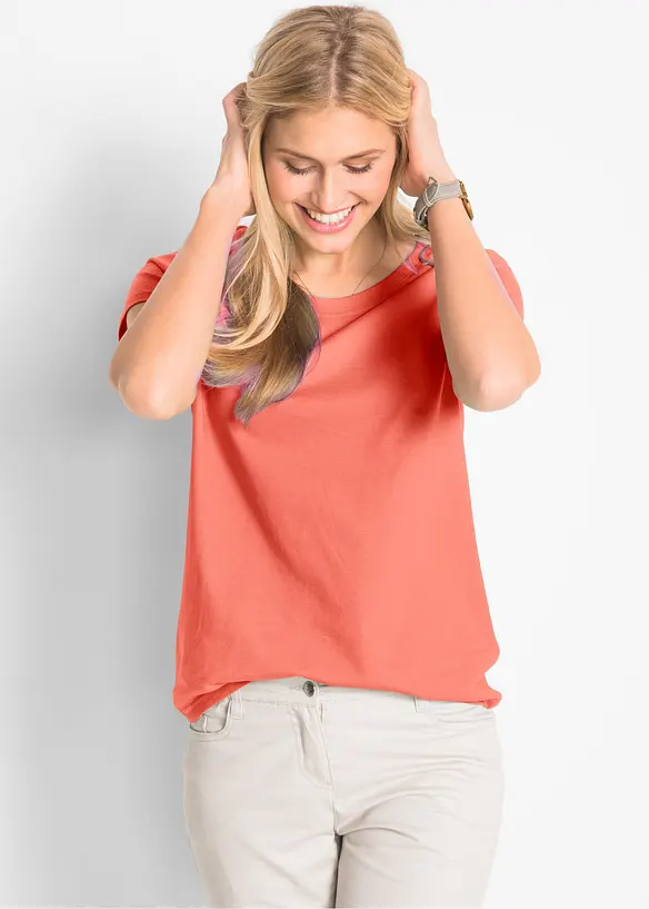 Topp med rund hals (5-pack), bonprix