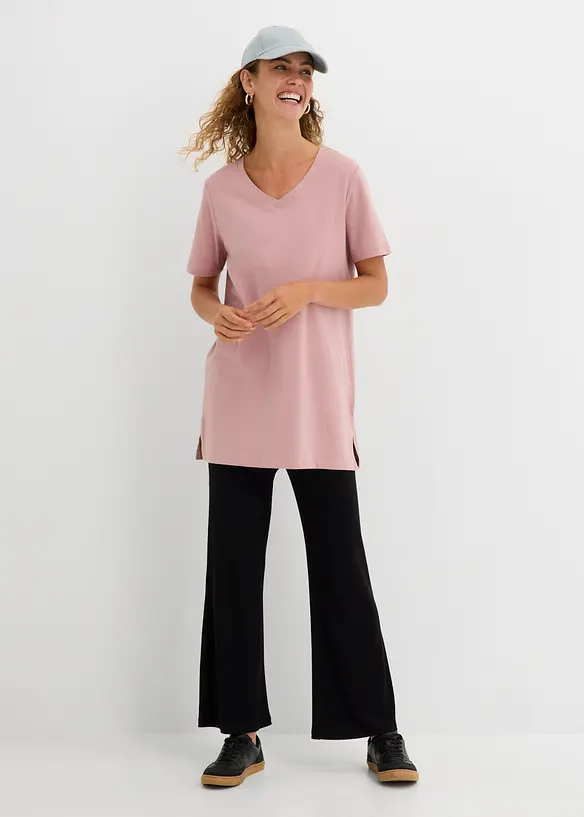Lang topp med V-hals (2-pack), bonprix