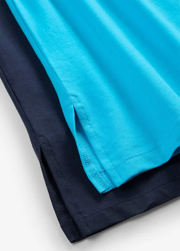 Lang topp med V-hals (2-pack), bonprix