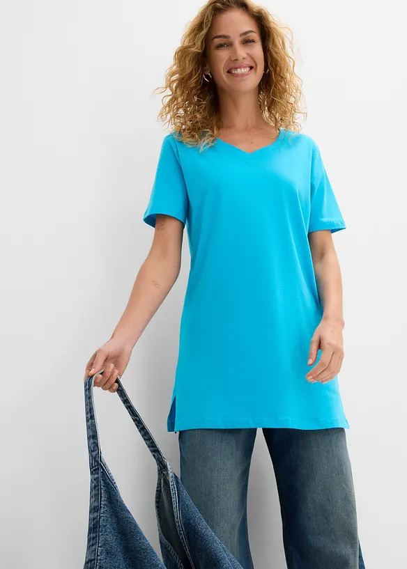 Lang topp med V-hals (2-pack), bonprix