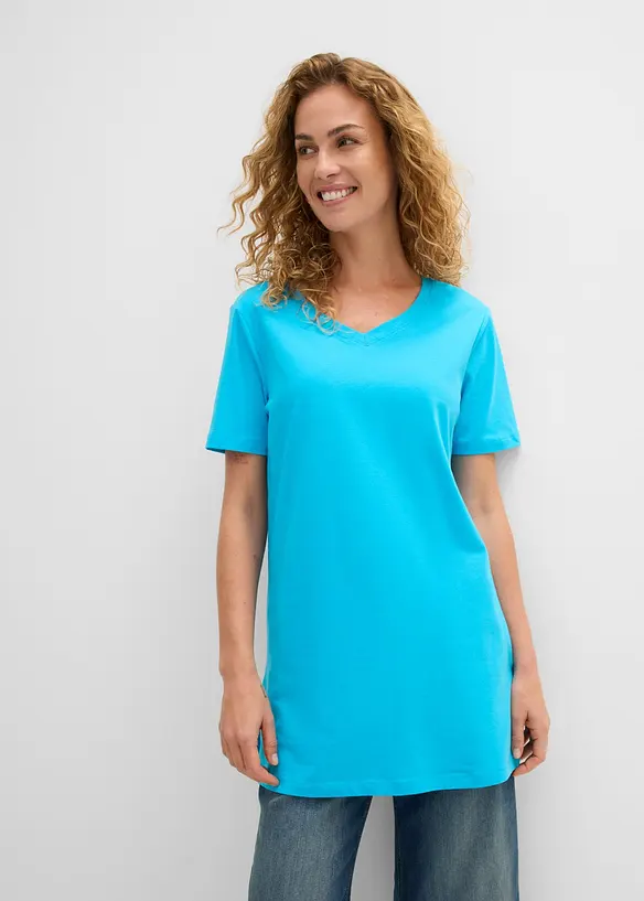 Lang topp med V-hals (2-pack), bonprix