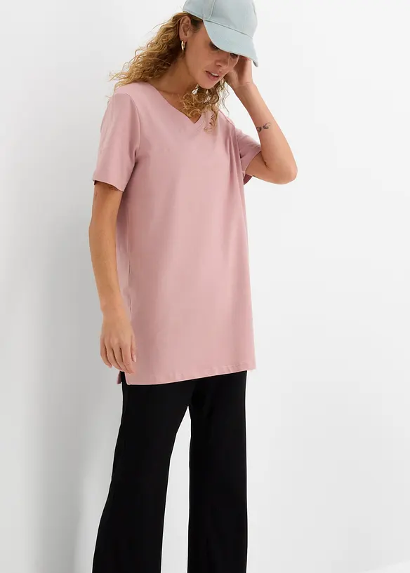 Lang topp med V-hals (2-pack), bonprix