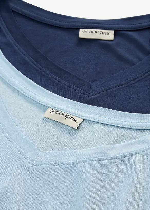 Lang topp i myk viskose (2-pack), bonprix