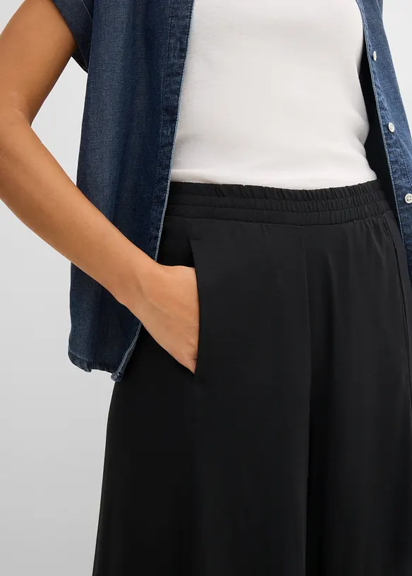 Culottes i jersey med vide ben, bonprix
