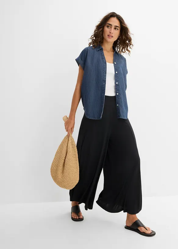 Culottes i jersey med vide ben, bonprix