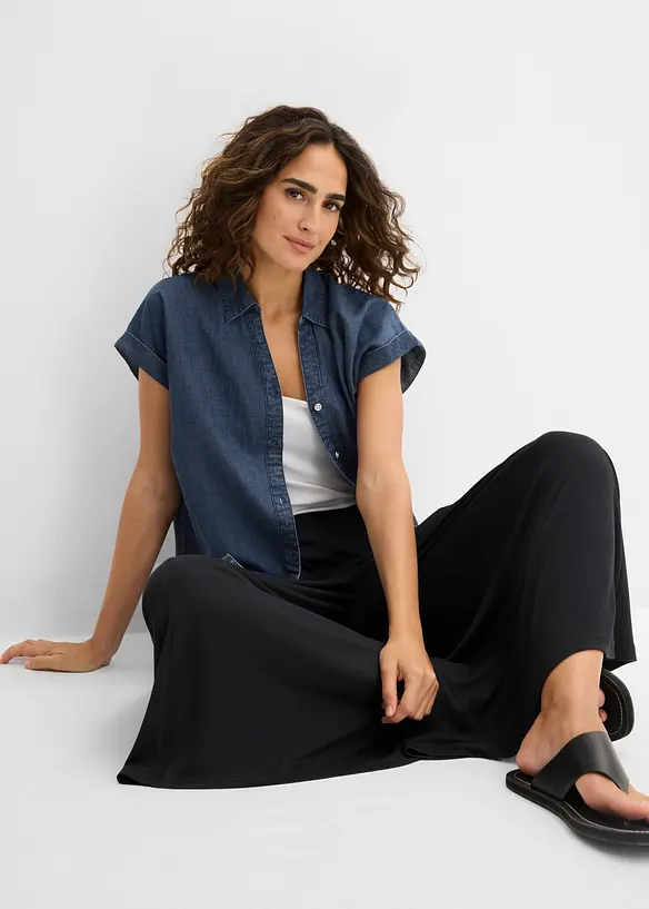 Culottes i jersey med vide ben, bonprix