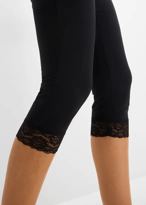 Caprileggings med blondedetalj, bonprix