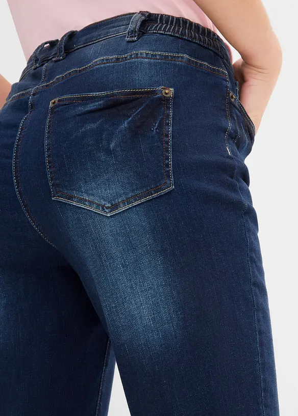 Jeans bermudashorts Mid Waist, komfortlinning, bonprix