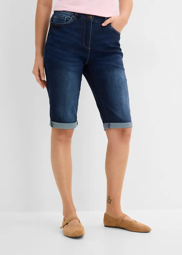 Jeans bermudashorts Mid Waist, komfortlinning, bonprix