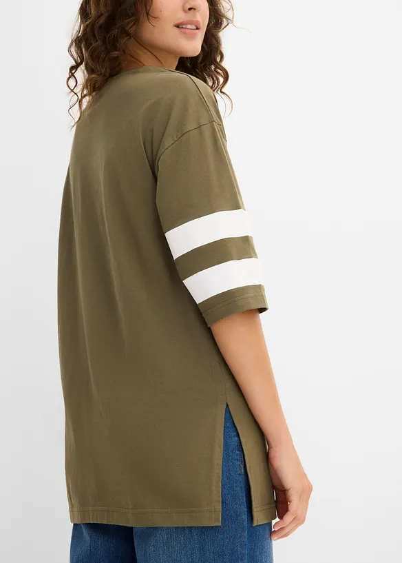 Oversized topp i 100% &oslash;kologisk bomull, bonprix
