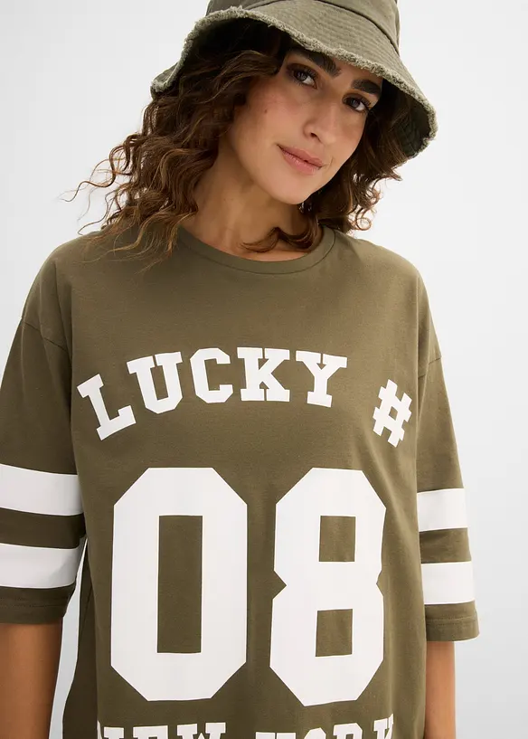 Oversized topp i 100% &oslash;kologisk bomull, bonprix