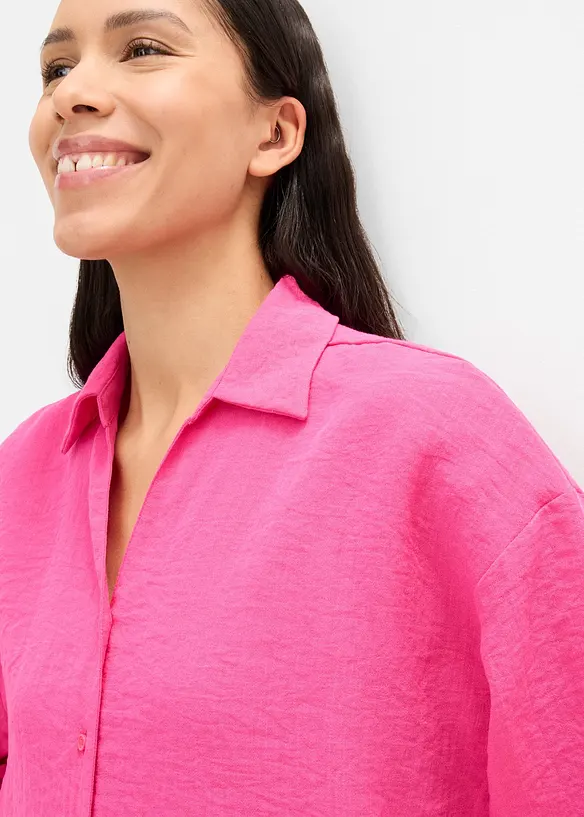 Oversized skjorte i viskosemiks, bonprix