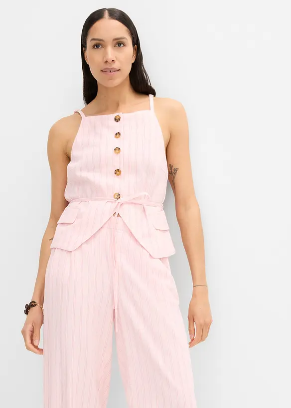 Pull on-bukse i kj&oslash;lende linmiks, bonprix