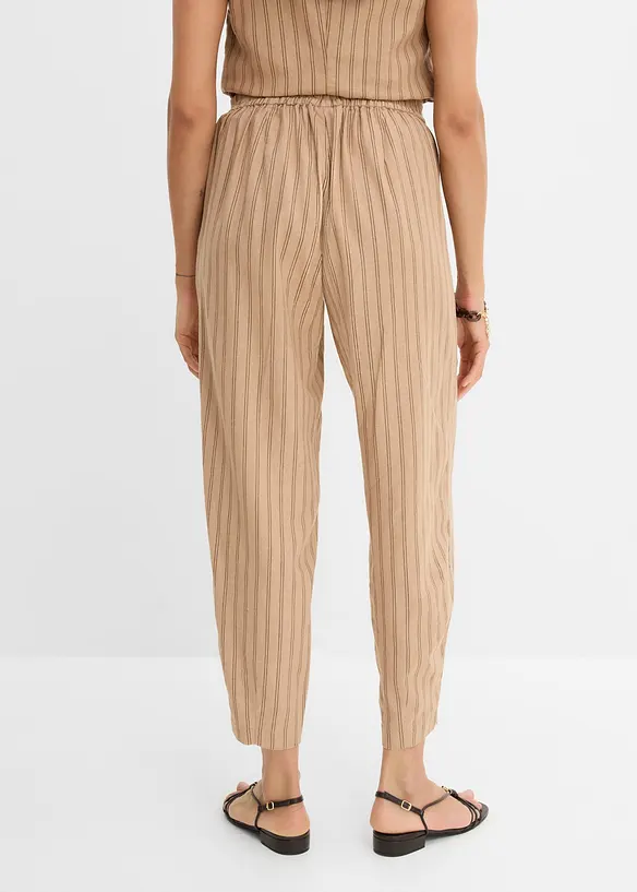 Pull on-bukse i kj&oslash;lende linmiks, bonprix