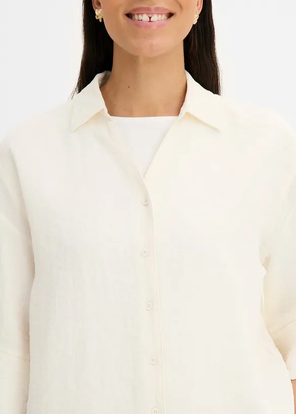 Oversized skjorte i viskosemiks, bonprix