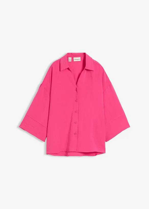 Oversized skjorte i viskosemiks, bonprix
