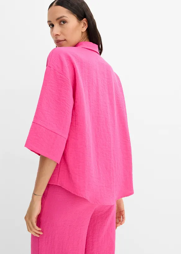 Oversized skjorte i viskosemiks, bonprix