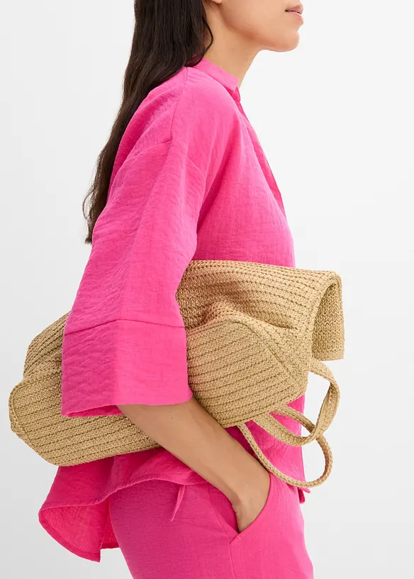 Oversized skjorte i viskosemiks, bonprix