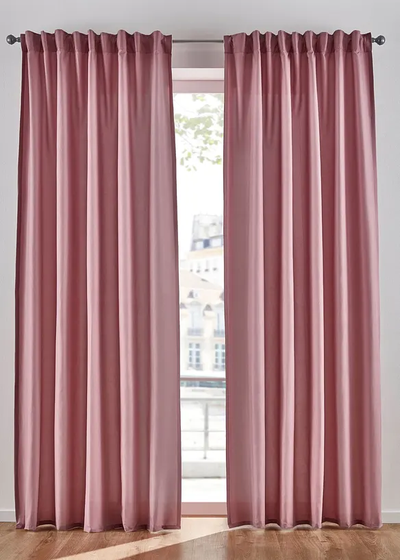 Gardin i lettstelt materiale av mikrofiber (2-pack), bonprix