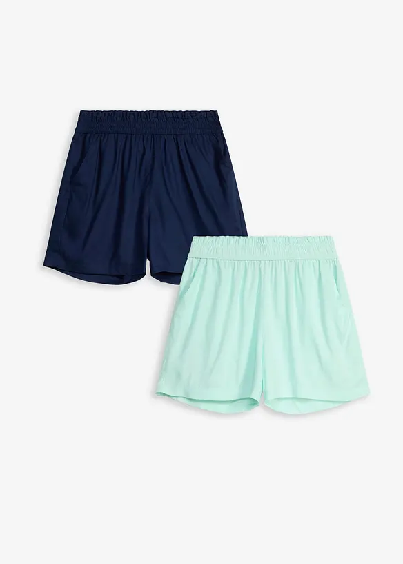 Slip on-shorts av myk viskose (2-pack), bonprix
