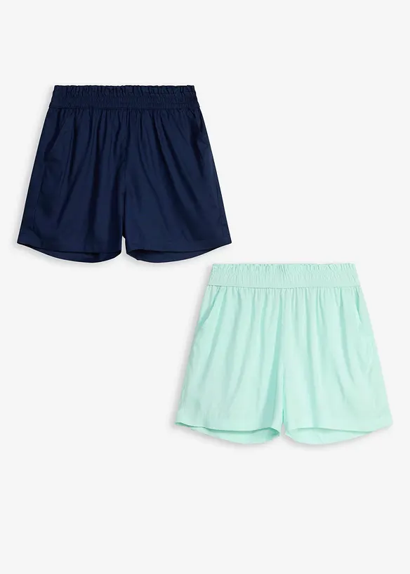 Slip on-shorts av myk viskose (2-pack), bonprix