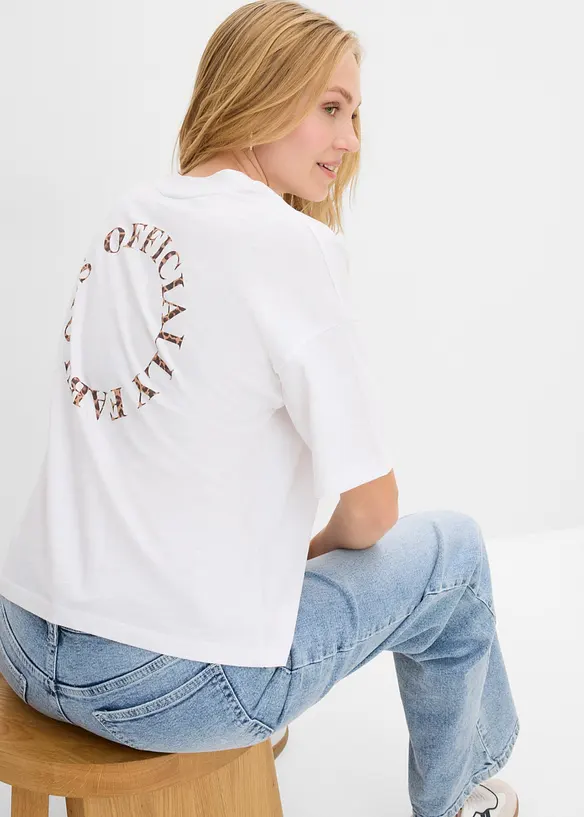 Oversized T-skjorte i 100% &oslash;kologisk bomull, bonprix