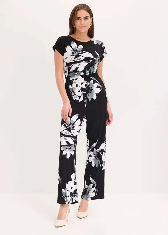 Jumpsuit med palmetrykk, bonprix