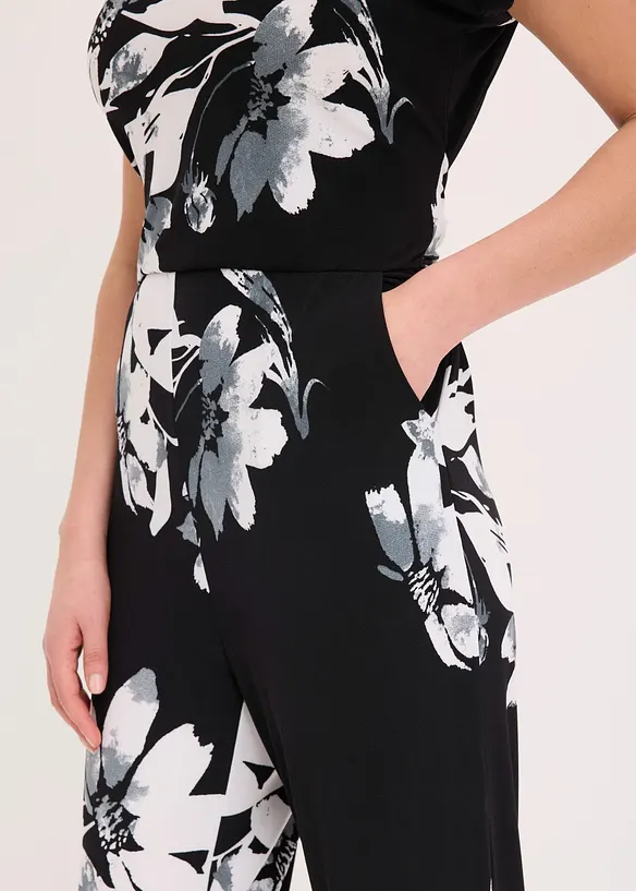 Jumpsuit med palmetrykk, bonprix