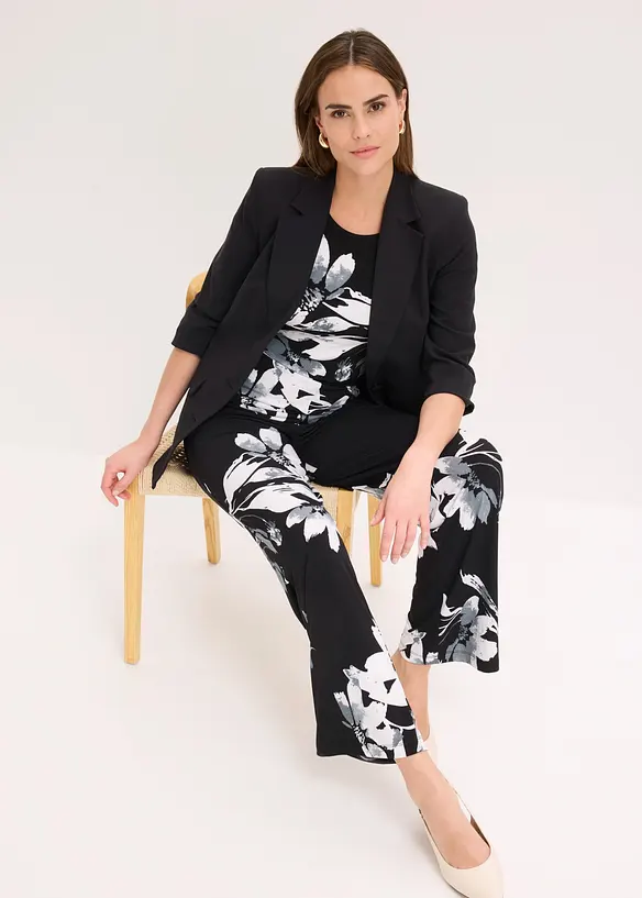 Jumpsuit med palmetrykk, bonprix