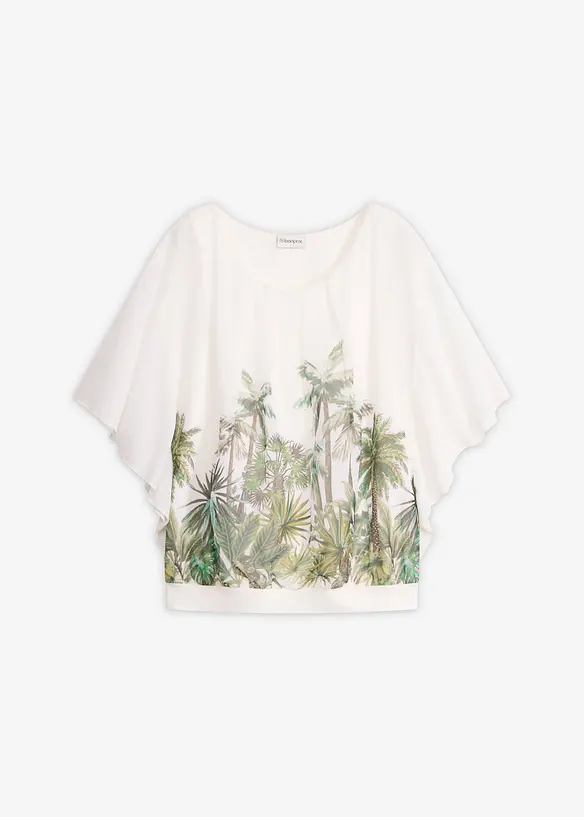 Chiffonbluse med integrert topp, bonprix
