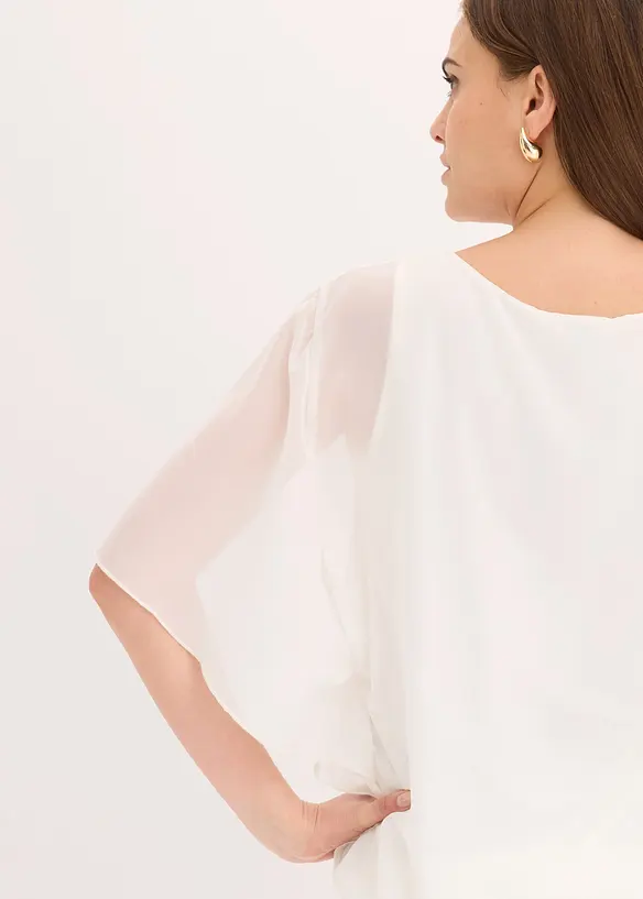 Chiffonbluse med integrert topp, bonprix