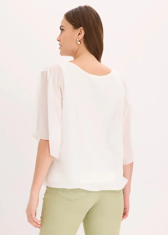 Chiffonbluse med integrert topp, bonprix