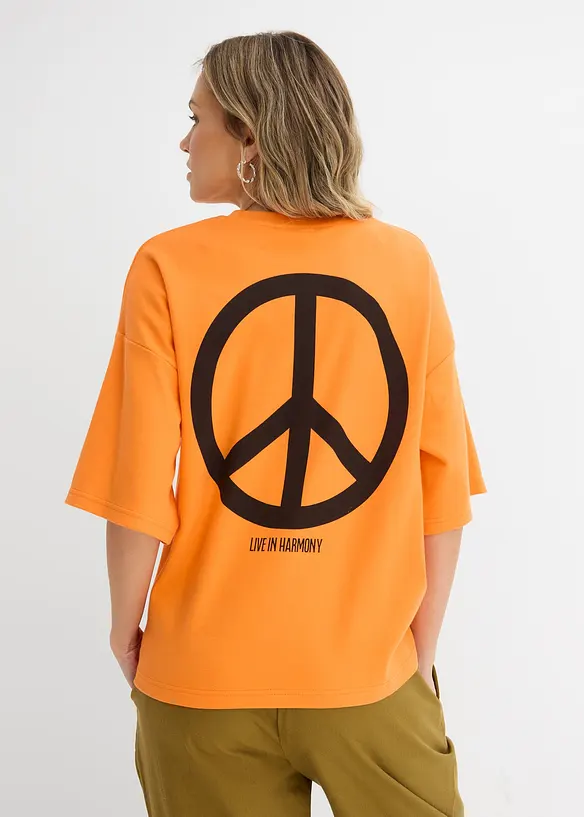 Oversized topp i 100% &oslash;kologisk bomull, bonprix