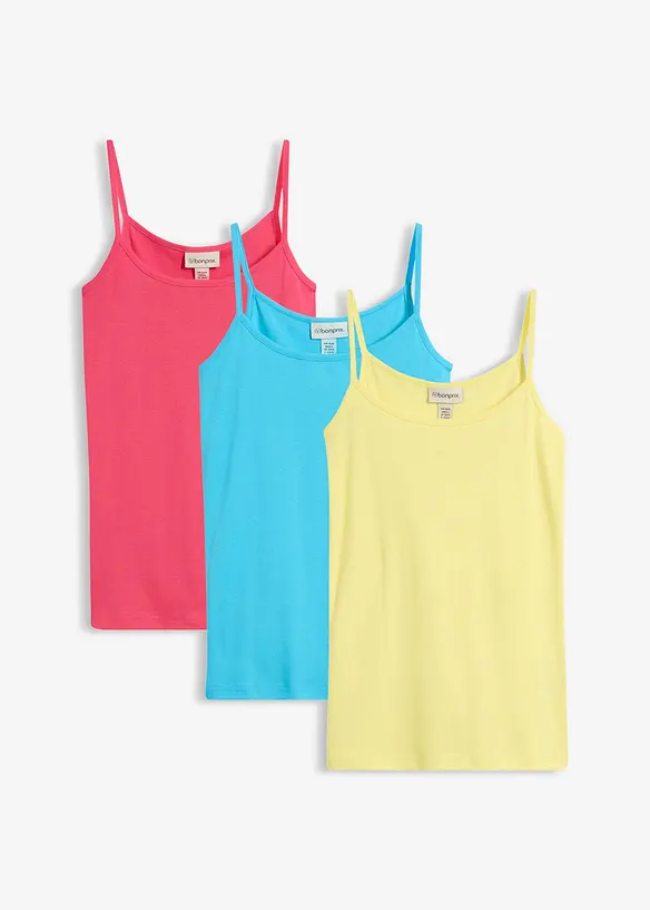 Singlet i 100% bomull (3-pack), bonprix