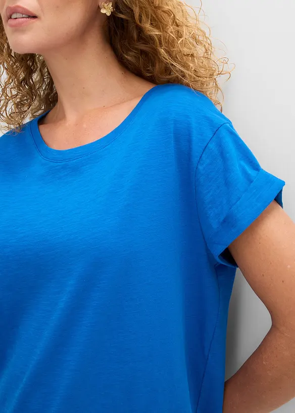 Boxy, lang topp med korte ermer, bonprix