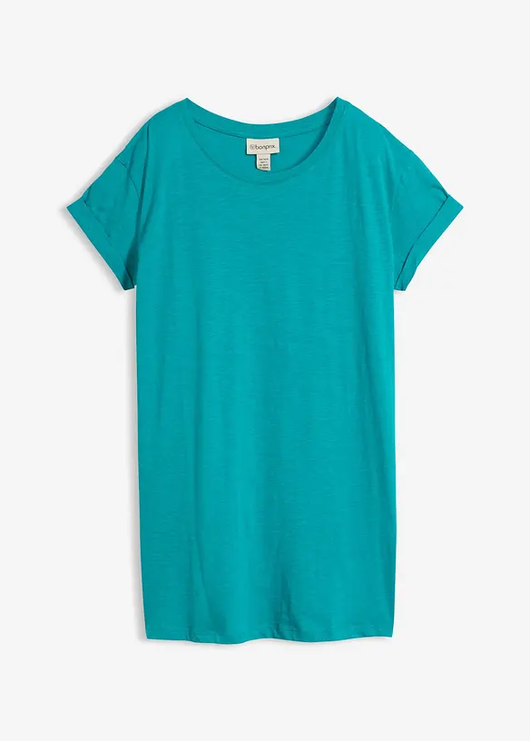 Boxy, lang topp med korte ermer, bonprix