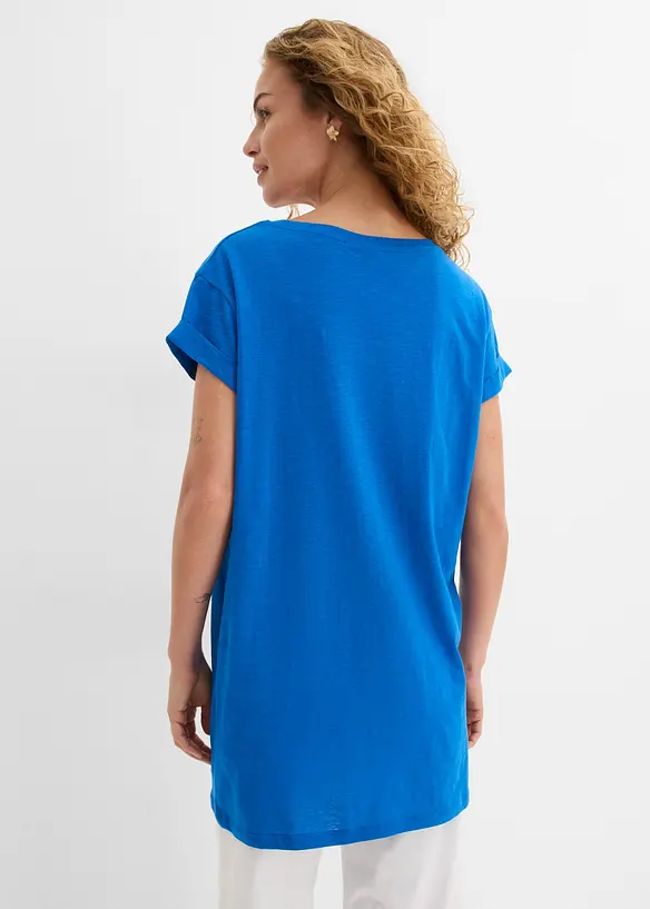 Boxy, lang topp med korte ermer, bonprix
