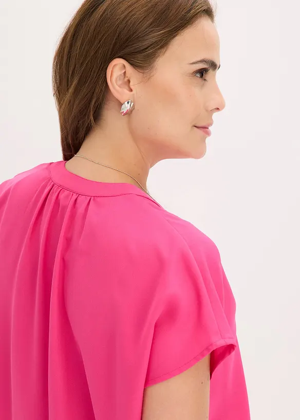 Kortermet bluse med skjult knappestolpe, bonprix