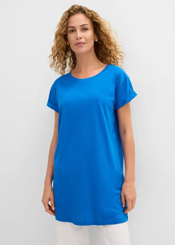 Boxy, lang topp med korte ermer, bonprix