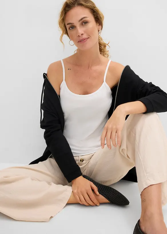 Singlet i &oslash;kologisk bomull (2-pack), bonprix
