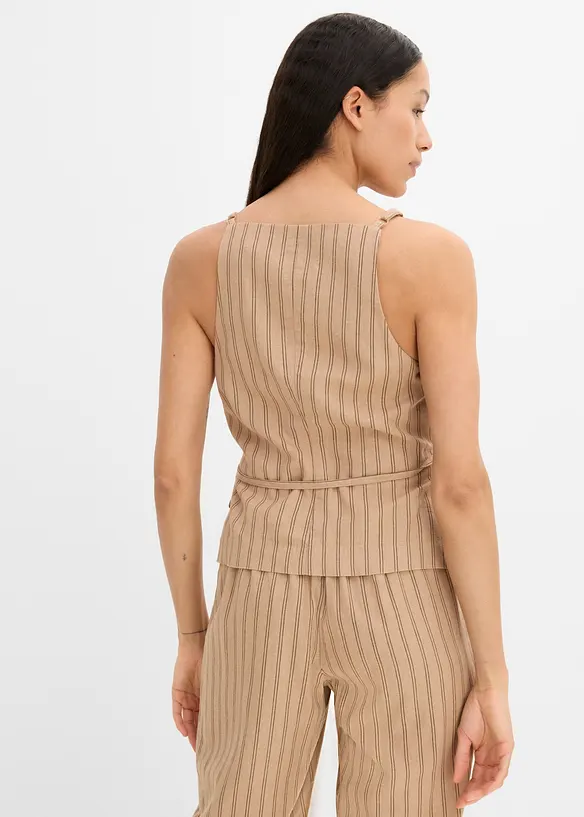 Blazervest i kj&oslash;lende linmiks, bonprix