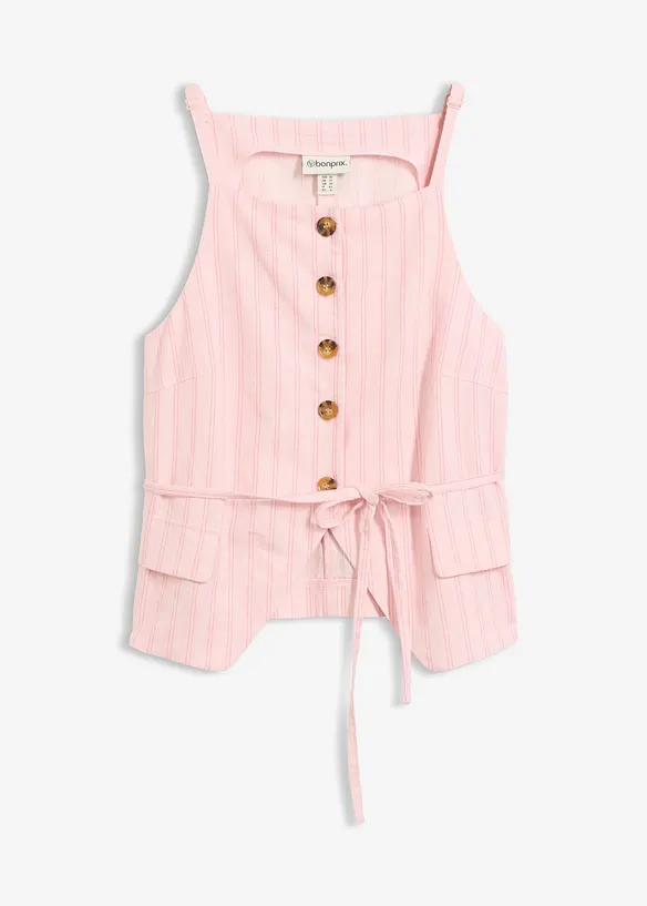 Blazervest i kj&oslash;lende linmiks, bonprix
