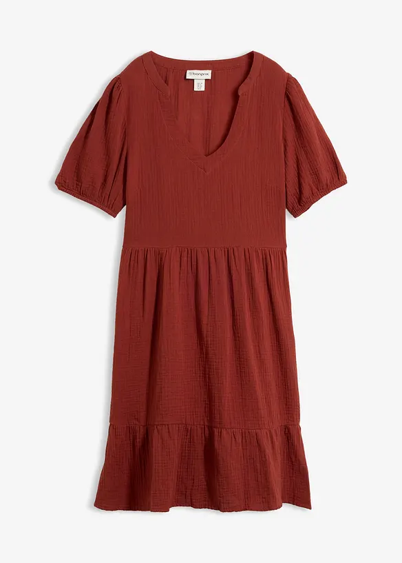 Oversized kjole i bomullsmusselin, bonprix