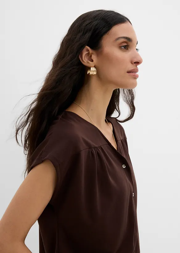 Jerseybluse i viskosepik&eacute;, bonprix